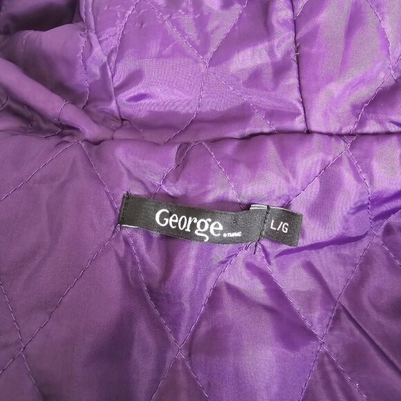 Girls Pink/Purple Plaid Fur Lined Hooded Winter Jacket, Size L - Picture 10 of 16